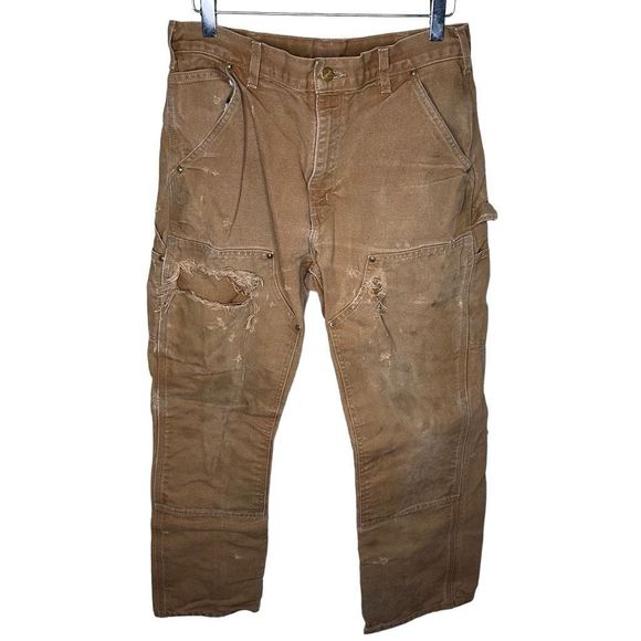 Carhartt Double Knee Duck Pants Size 32x30 Made in USA Loose Original Fit - Picture 1 of 9